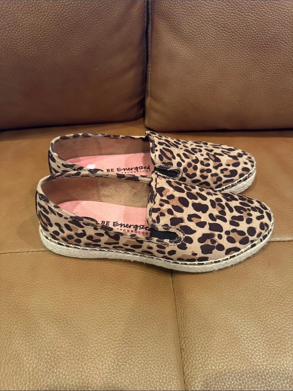 Dr. Scholl's Leopard Espadrille Slip-Ons - Tan & Brown